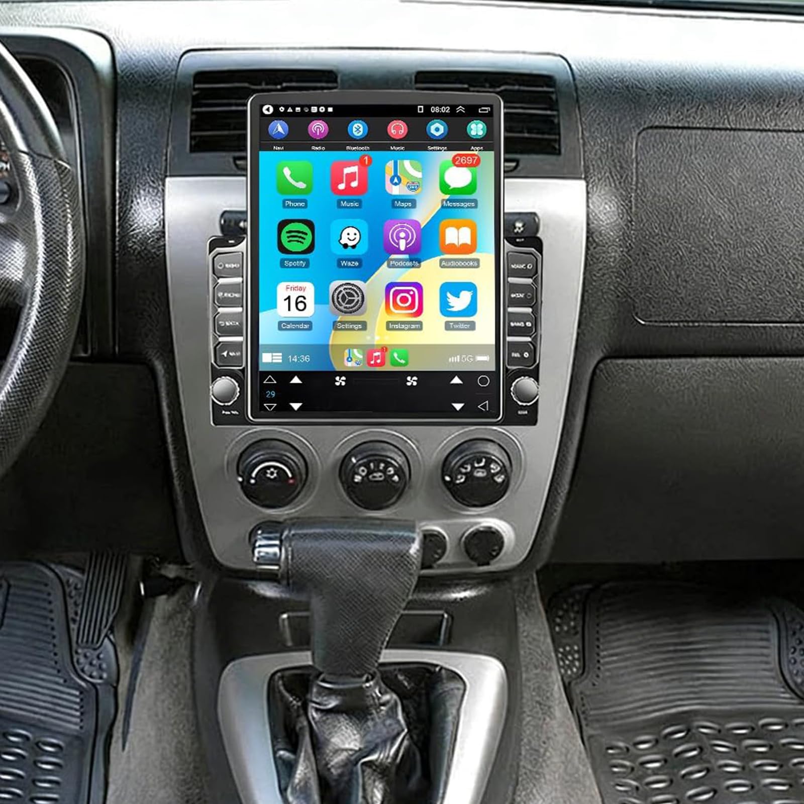 Ciosipul 8Core 8+256G Car Radio Upgrade For Hummer H3 2006-2010 Wireless Carplay Android Auto 9.7 Inch Ips Touchscreen Android 15 Double Din Car Stereo Head Unit Bluetooth Gps Wifi Fm Rds Swc Camera(Color:8core 8+256G)