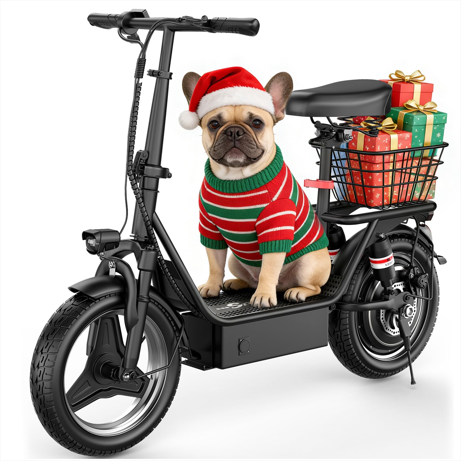 Electric Scooter with Seat for Adults Teens 1000W Peak Motor Up to 25 MPH 35 Miles Wider Platform