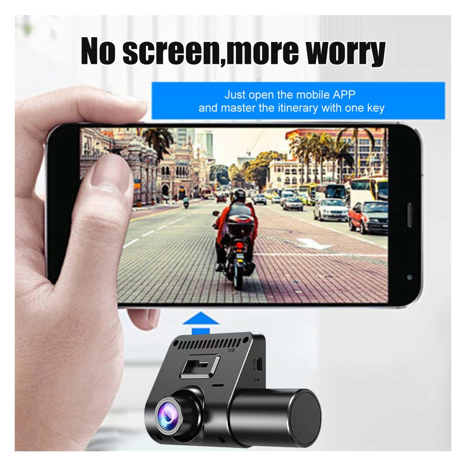 Rejestrator samochodowy DVR 2.4 Cal ekran IPS Dashcam przednia kamera tylna 3 rejestrator obiektywów automatyczne nagrywanie w pętli akcesoria samochodowe Super Widzenie Nocne