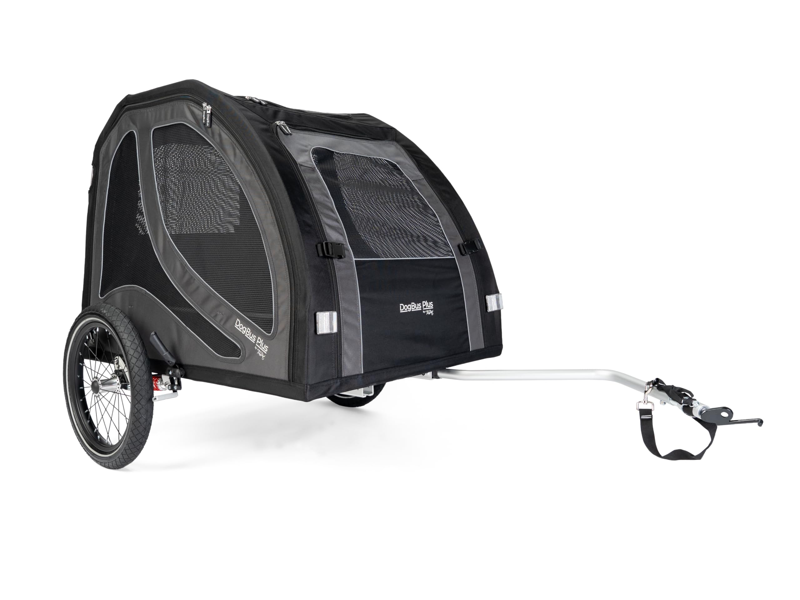 TrendPet DogBus Plus L - Gefederter Aluminium Fahrradanhänger für Hunde, Hundanhänger für große Hunde