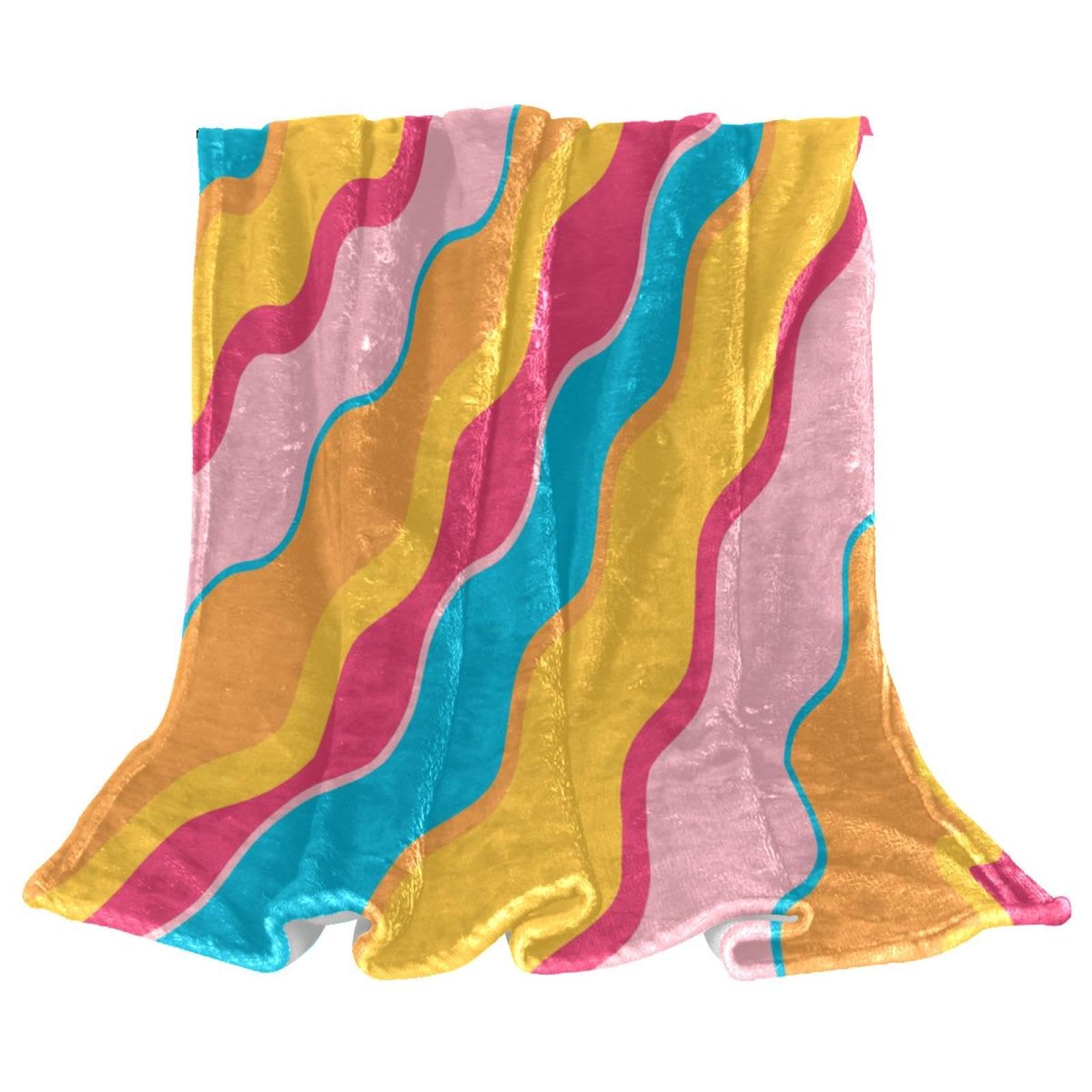 Couverture polaire chaude arc-en-ciel douce jeté de canapé 150x130