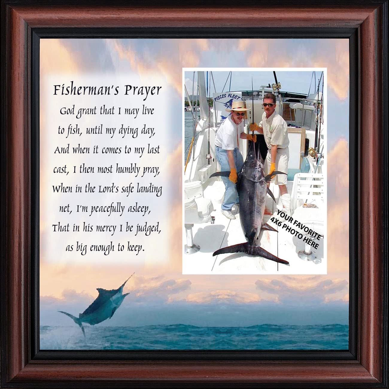 Deep Sea Fisherman’s Prayer, Personalized Fishermen's Gifts for the One You Love, Fishing Décor Picture Frame 9702W