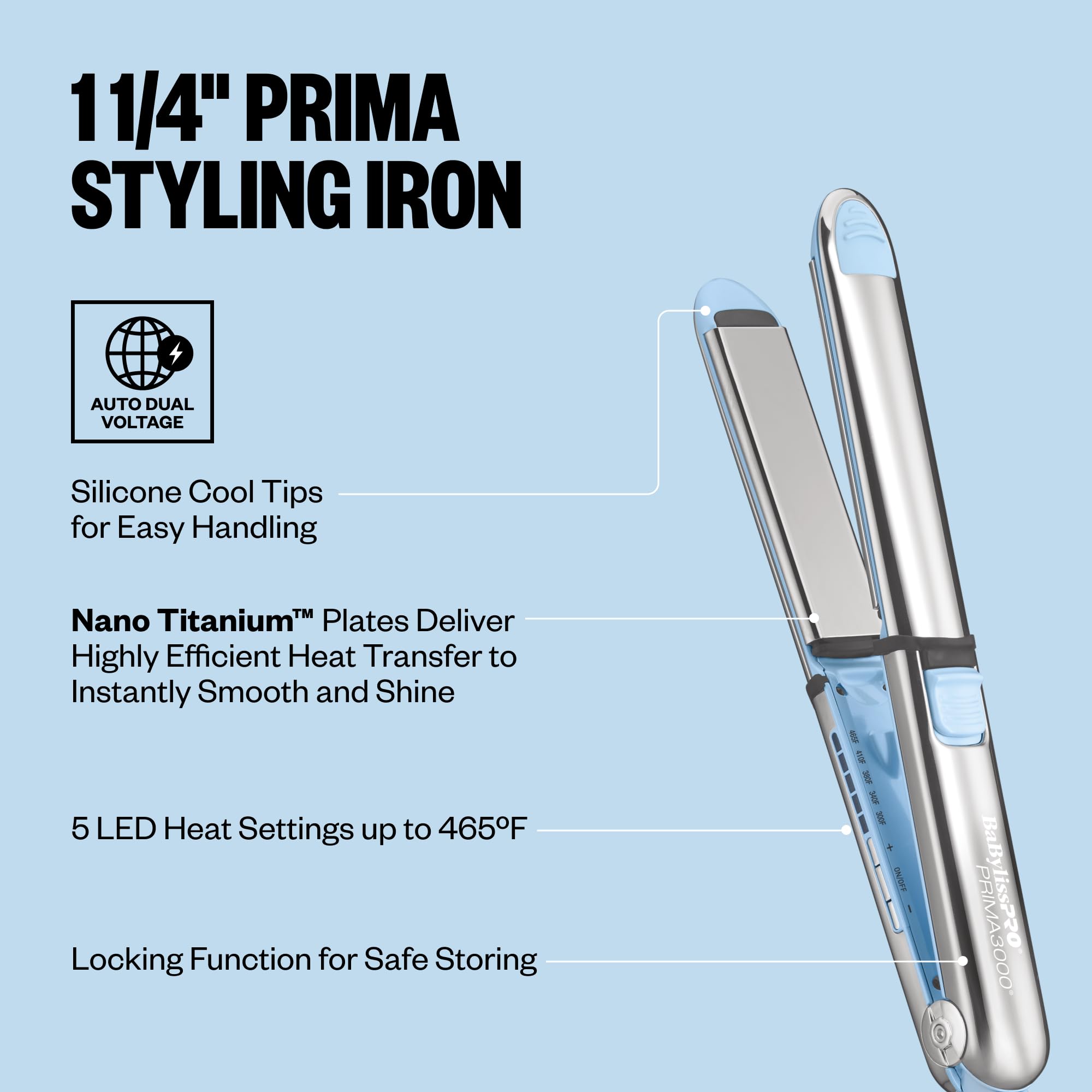 BaBylissPRO Prima 3000 Nano Titanium Stainless Steel Ionic Styling