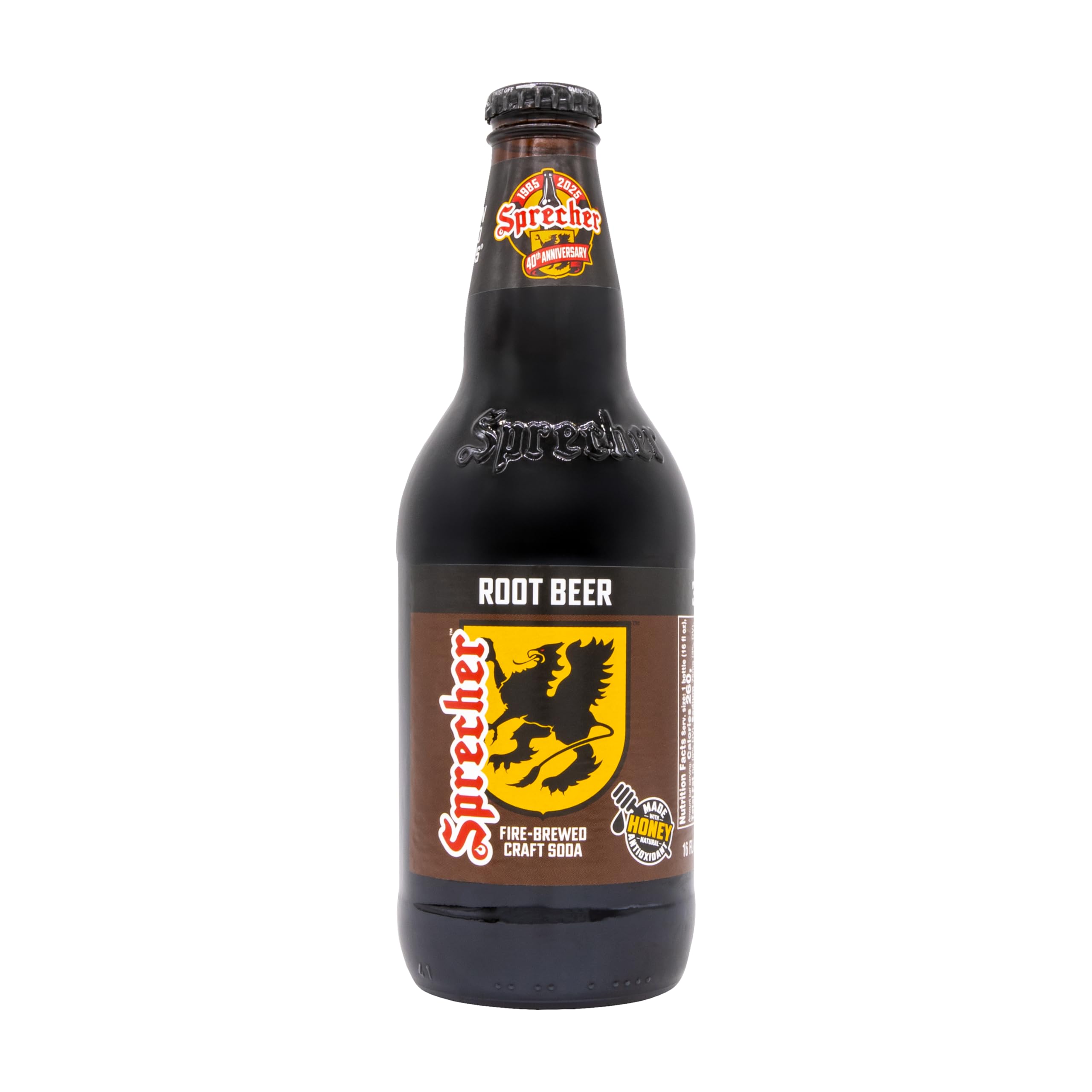 Sprecher Root Beer, Fire-Brewed Craft Soda, Glass Bottle, 16oz, 12 Pack