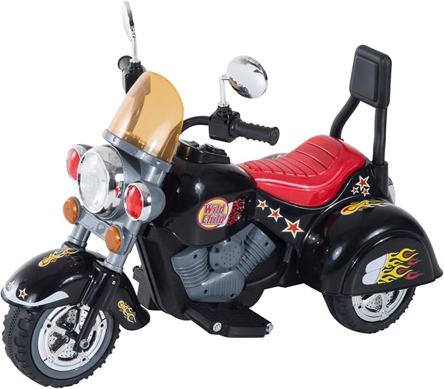 HOMCOM Kids Electric Motorbike 6V Children Ride On Motorcycle Battery Powered Toy w/ Lights Sound for 3-6 Years Old Black