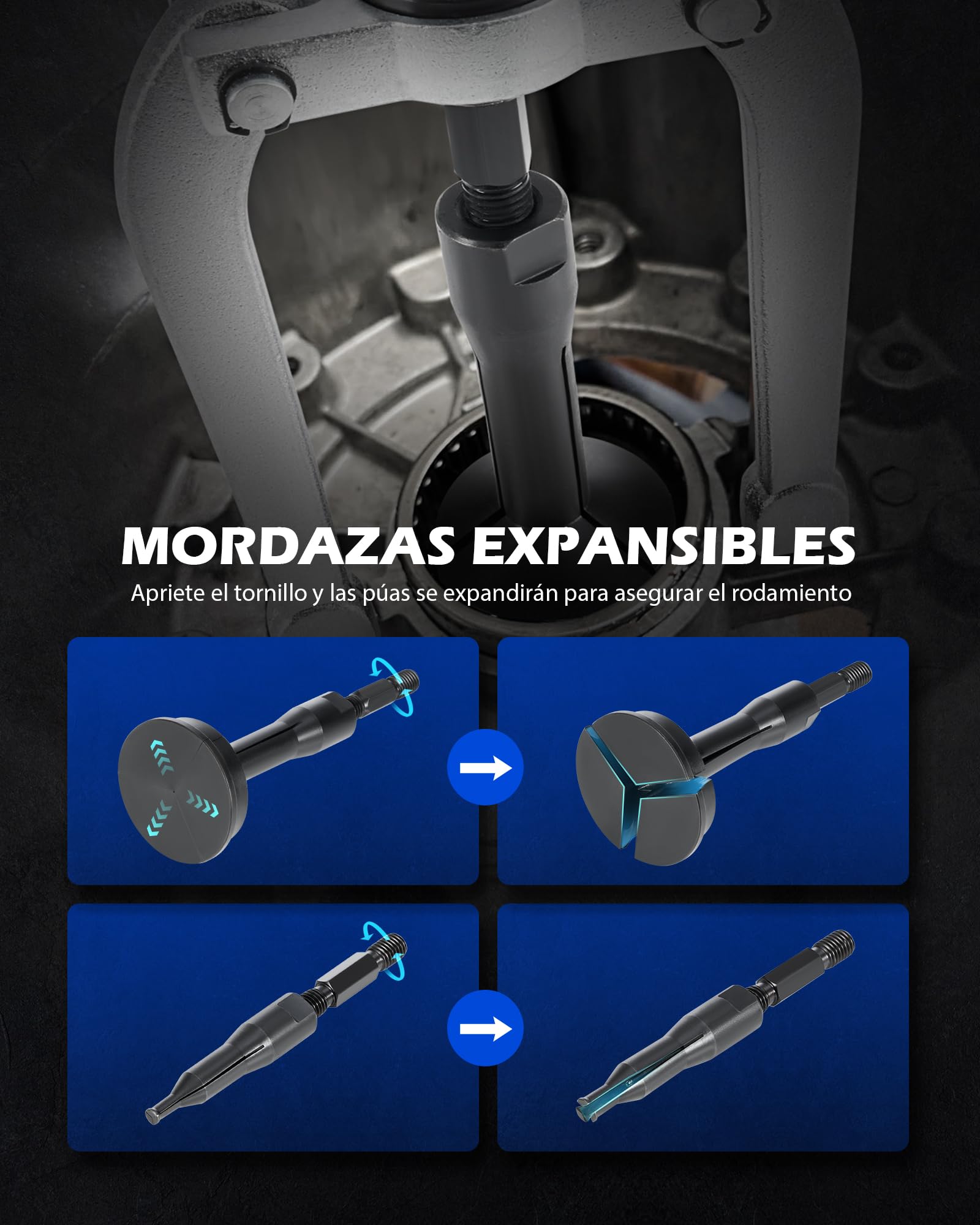 Orion Motor Tech 16 Extractores de Rodamiento Interior Herramienta de Extracción de Rodamientos Interna para Coches