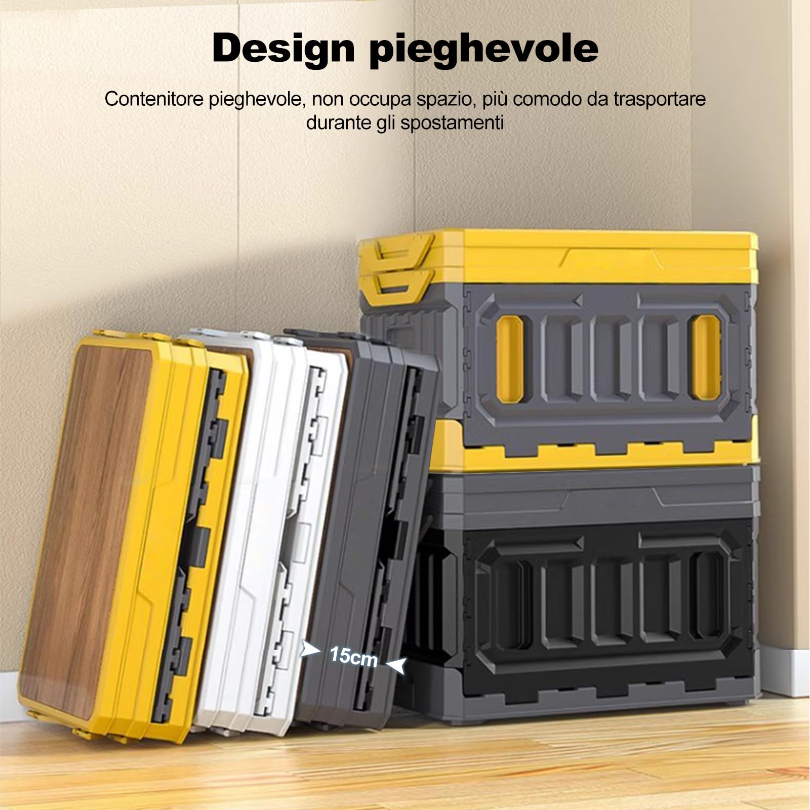 Ergocar scatola porta oggetti per interni ed esterni, scatola pieghevole da campeggio, solleva parte superiore immagazzinaggio grande capacità, con porte