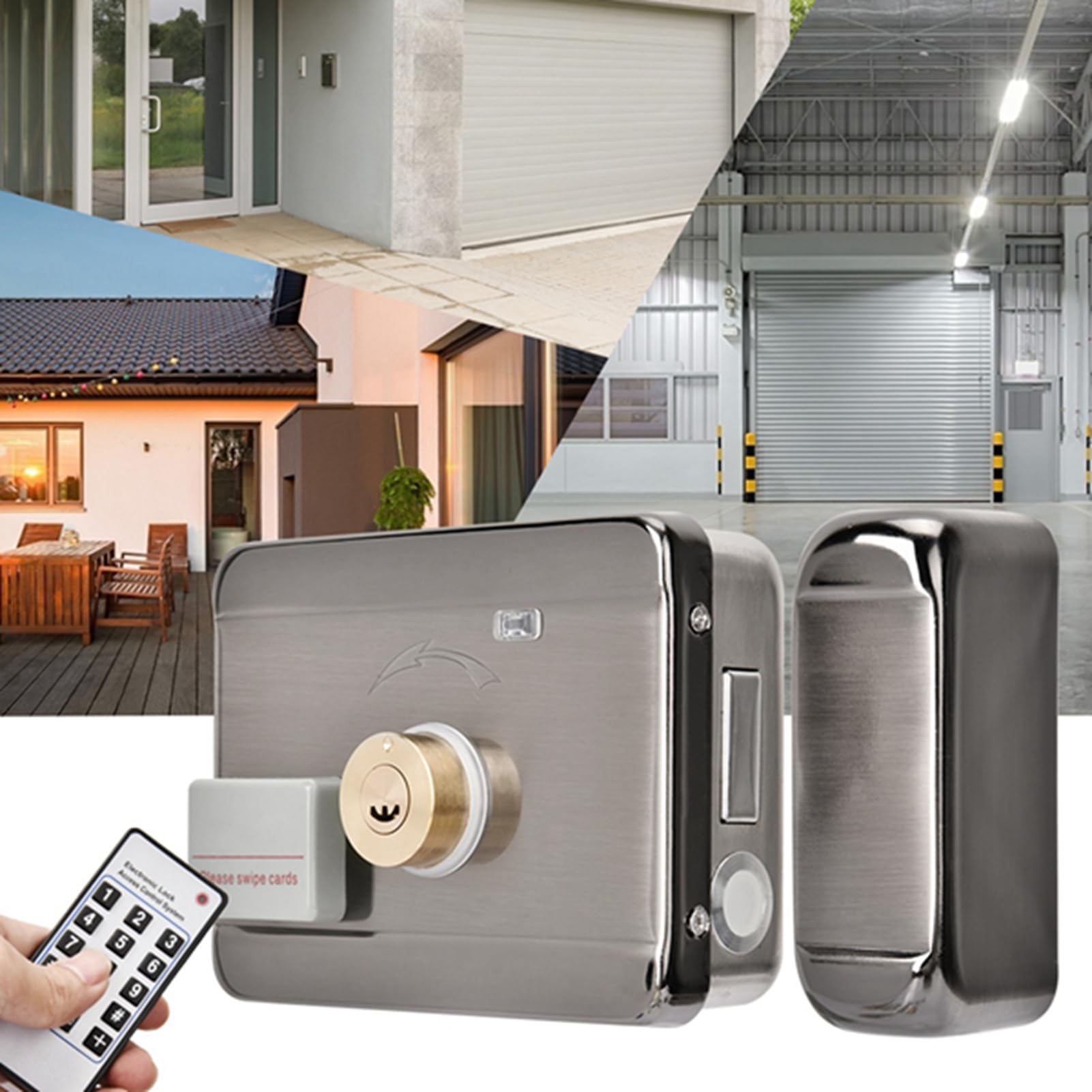 Intelligentes Doppelkopf-12-V-Türschloss, Hochgeschwindigkeits-Türschloss Zum Lesen von Karten für die Sicherheit von Smart Homes, für den Heim-/Bürogebrauch