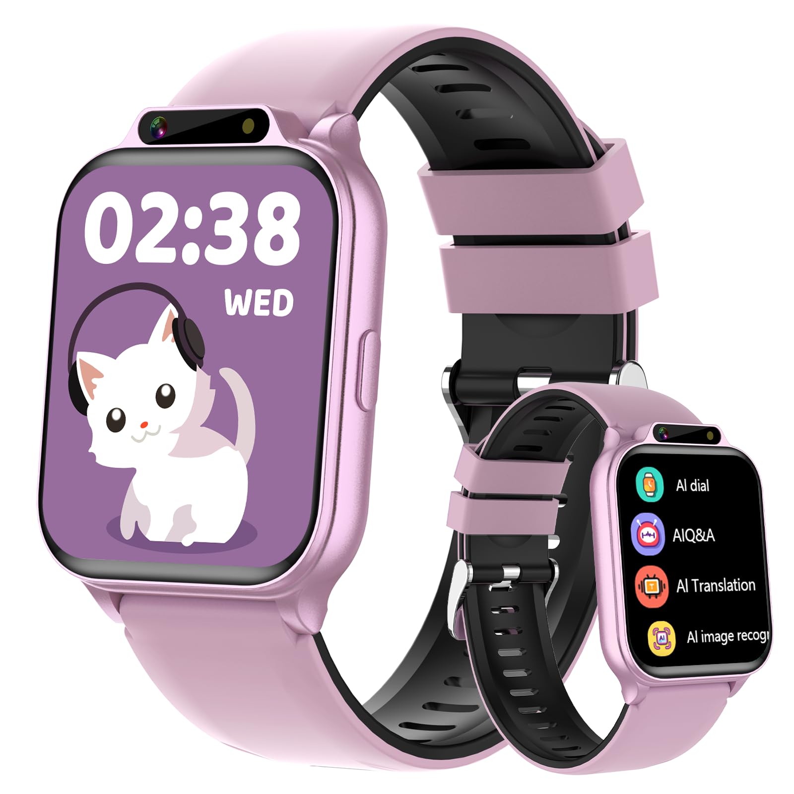 Smart Watch for Kids,1.85" Fitness Tracker with Heart Rate,Sleep Monitor,Built-in AI(Translation/Q&A/Watch Face/Image recognition Smartwatches,NO APP/