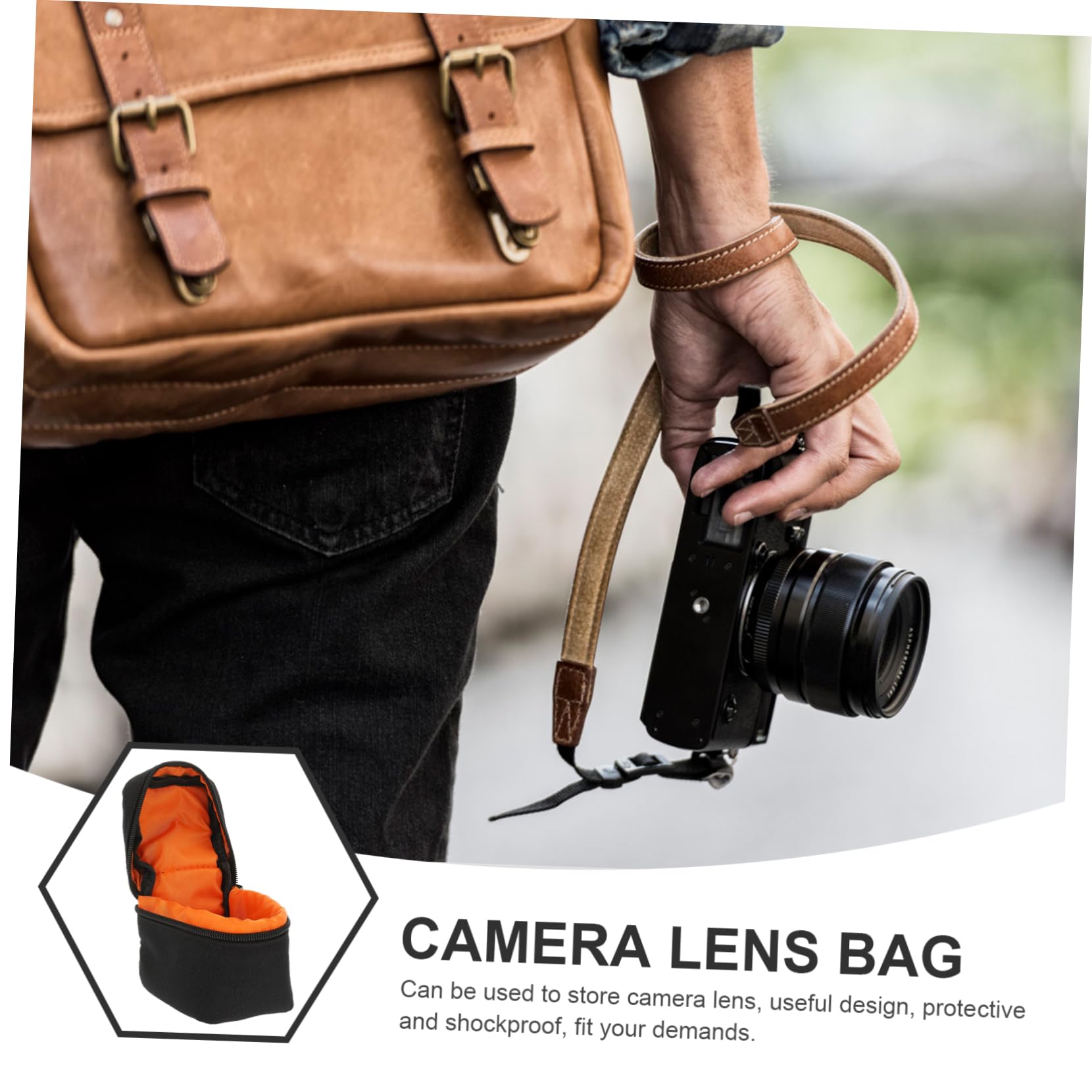 SHINEOFI 5 Piezas Bolsa de de Cámara Portátil Acolchada Estuche Resistente y Práctico para Lentes DSLR y Mirrorless Protección contra y para y Almacenamiento