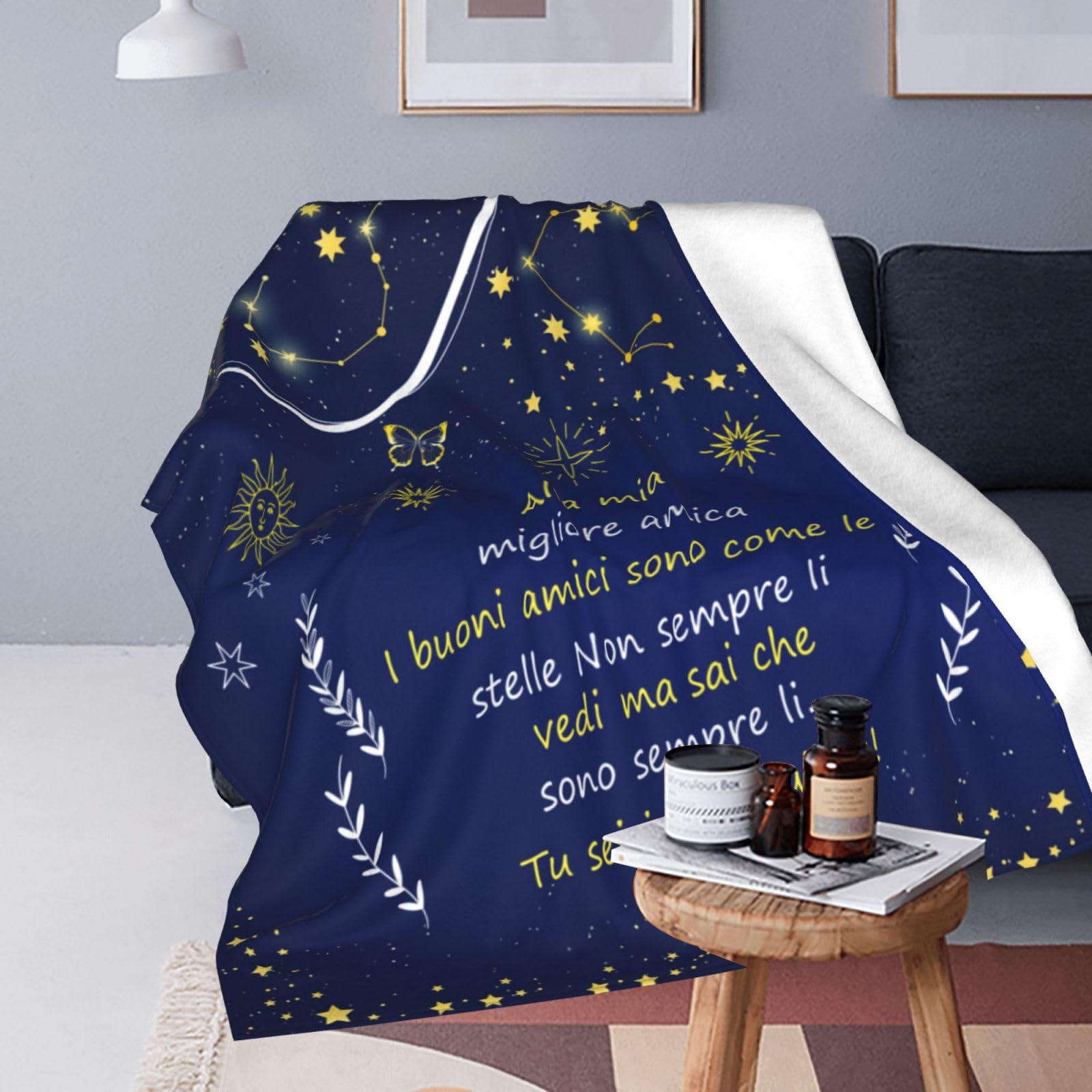ZUMAS Coperta Personalizzata Per Migliore Amica – 150x150 Cm, Rosso, Morbida Flanella, Regalo Di Amicizia