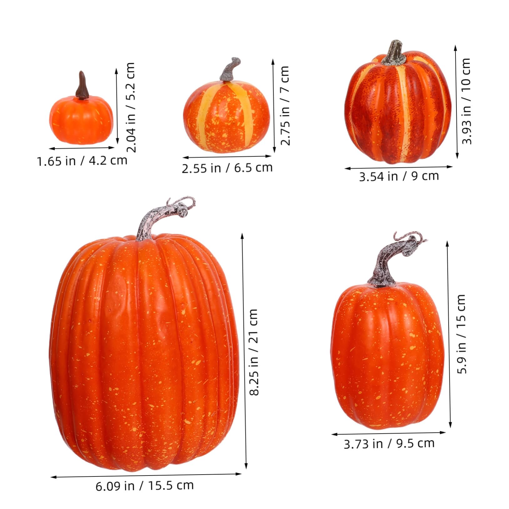 Alipis 14 Piezas Calabaza De Espuma De Simulación Calabazas De Cosecha Falsa Suministros para Fiestas De Cosechar Naranja