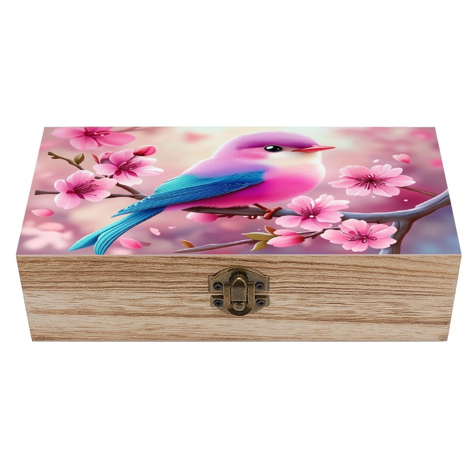 asbwuo Cute Bird Vintage Wooden Keepsake Box