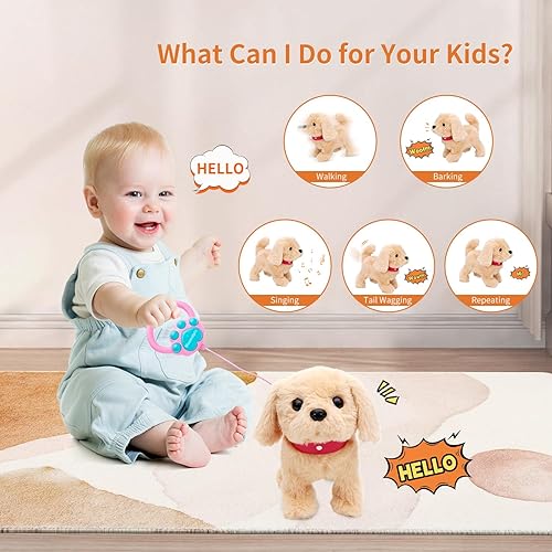 Miniatura 2 de Monealpis Juguete interactivo para perros que camina  Juguetes de peluche para niños pequeños, juguetes para niñas de 2 años  Juguete electrónico de