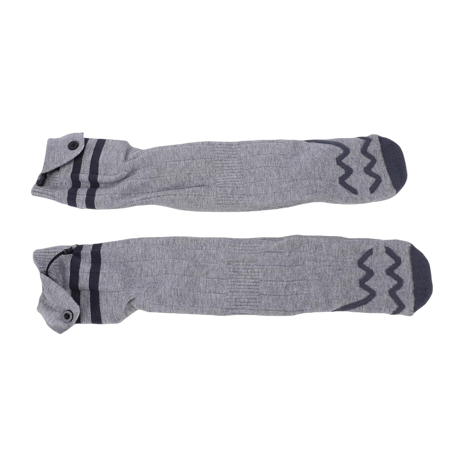 Srliya Chaussettes chauffantes rechargeables pour le ski d'hiver camping, chaussettes chauffantes électriques lavables en machine, gris