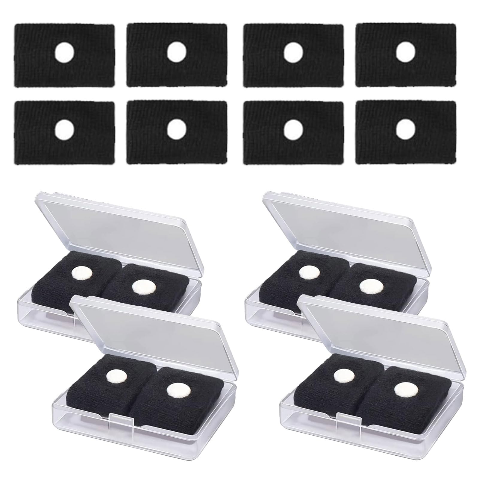 TOULIFLY4 Pairs Motion Sickness Bands, Travel Wristbands, Nausea Wristbands for Car Sickness, Relief Wristbans for Mornig Sea Flying Travel (Black)