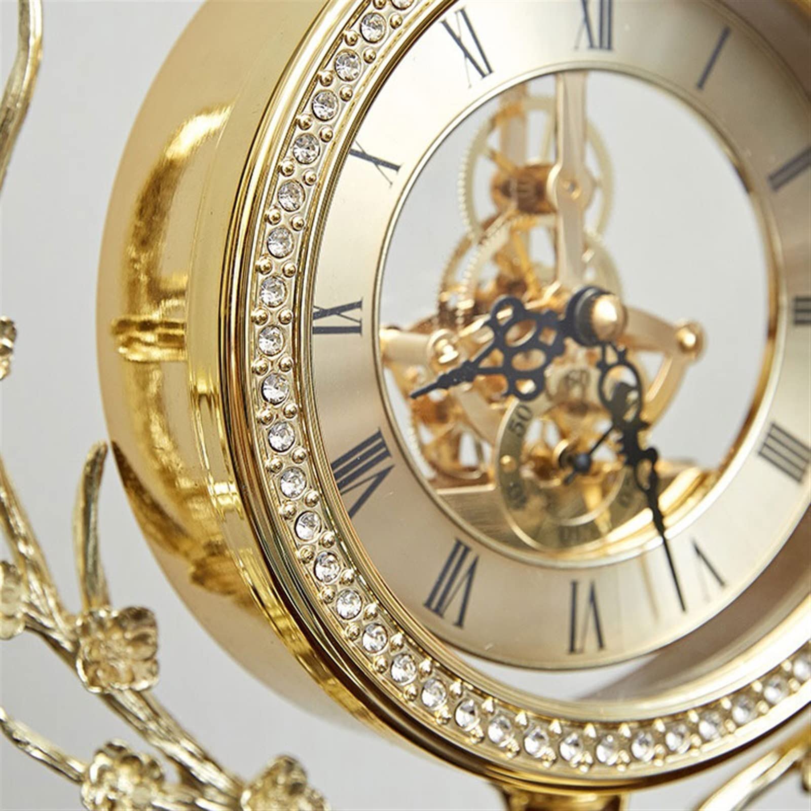 Décorative Horloge européenne en métal, lumière de Table de Salon, Horloge silencieuse de Luxe, décoration de la Maison pour Bureau Chambre Table