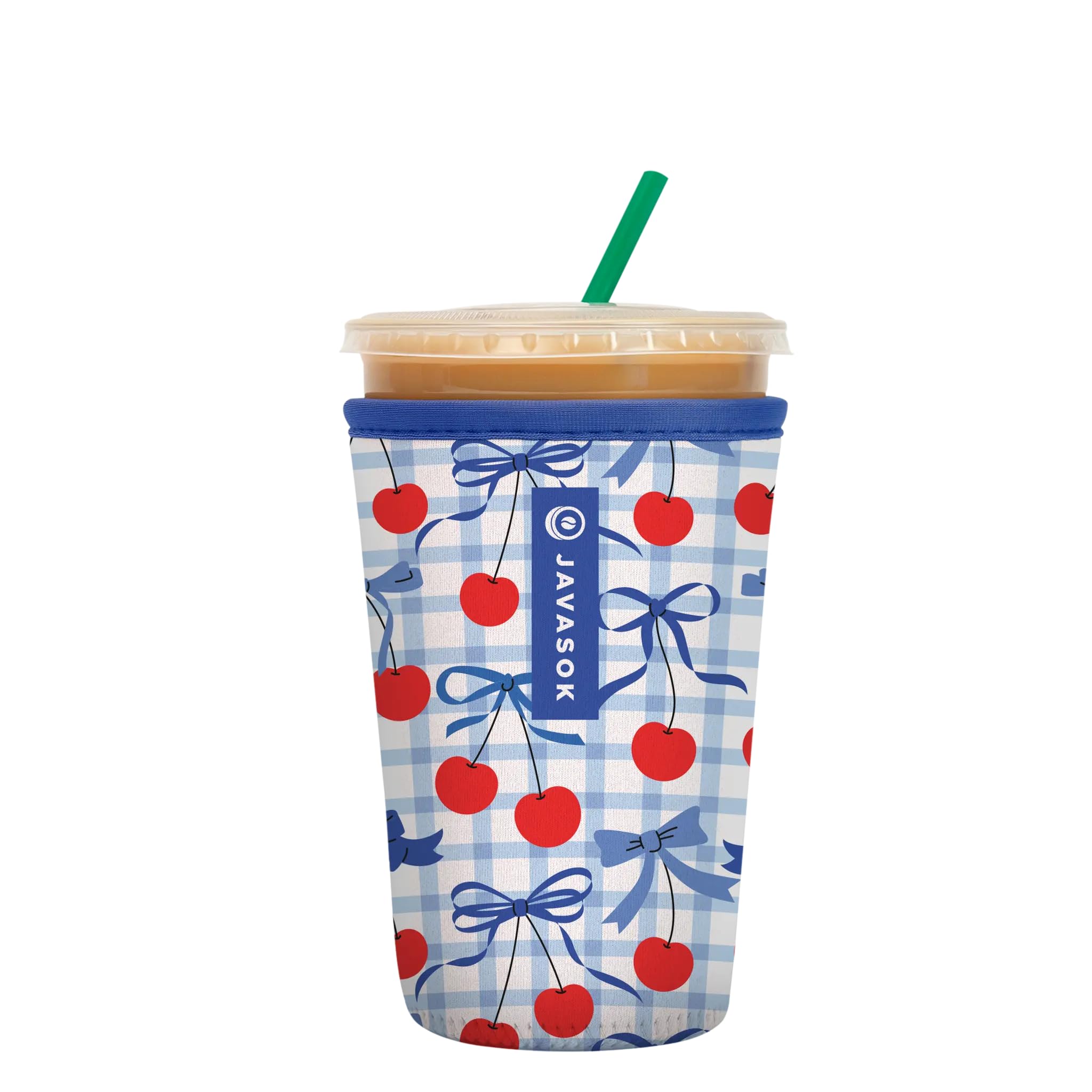 Sok It JavaSok Iced Coffee &amp; Cold Soda Insulated Neoprene Cup Sleeve (Cherry Picked, Medium: 22-28oz)