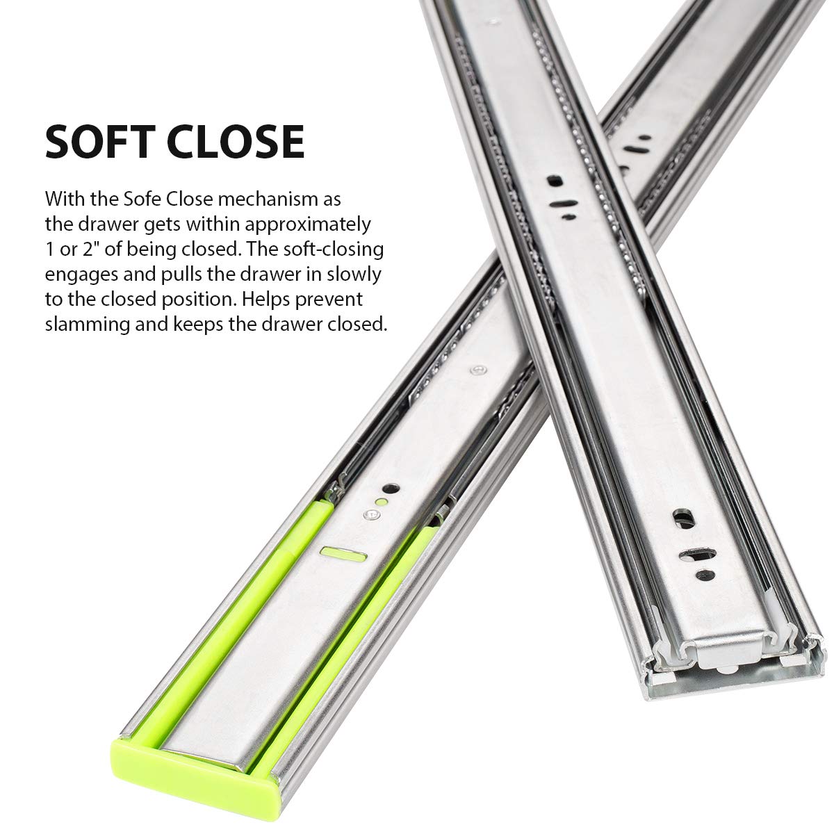 6 Pairs 12 inch Drawer Slides SoftClose Full Extension Side Mount Ball