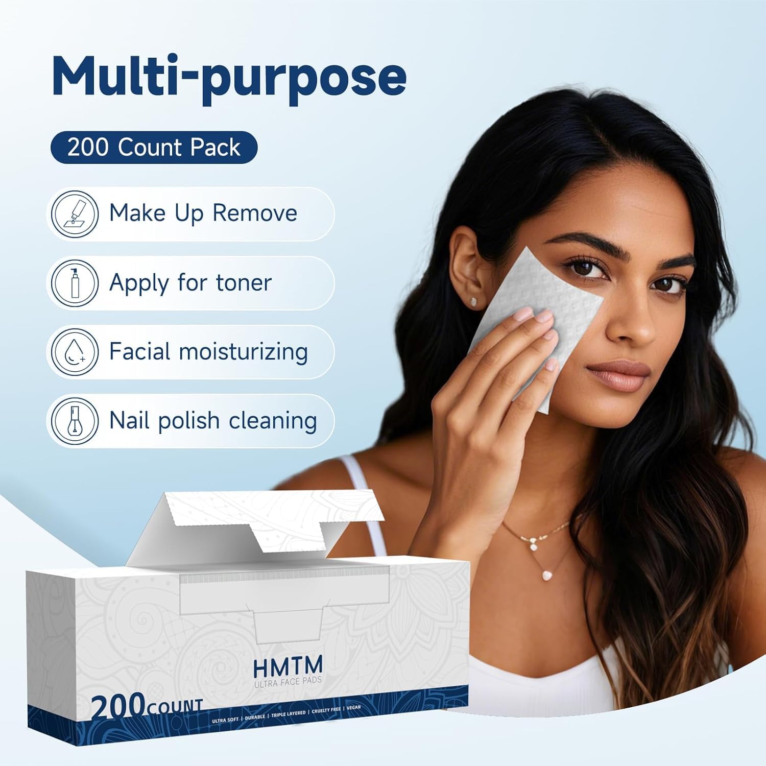 100% Pure Cotton Lint-Free Cotton Pads