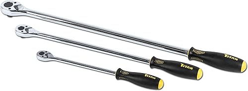 Titan 11360 - Juego de trinquete de cabeza delgada de 3 piezas de 36 dientes, extra largo y bajo perfil