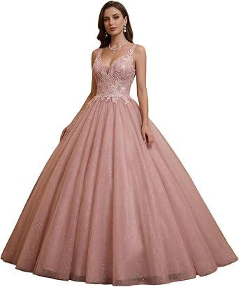 Womens Beading Sweetheart Ball Gown Tulle Layed Long Quinceanera Dress