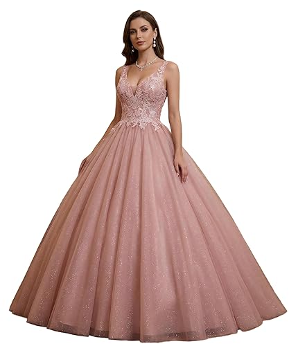 Women's Beading Sweetheart Ball Gown Tulle Layed Long Quinceanera Dress