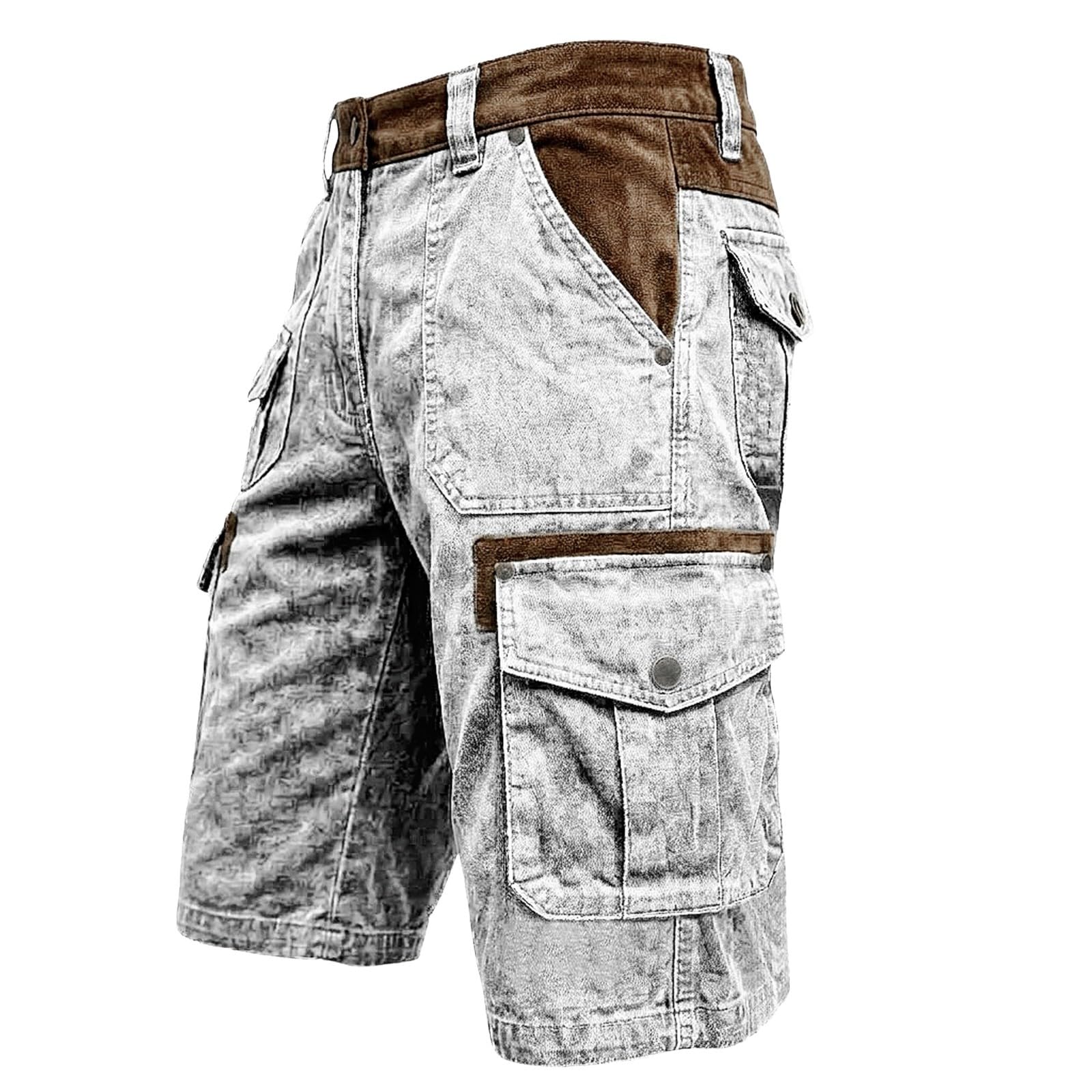 Cargo Shorts Herren Mit Vielen Taschen, Wandershorts Atmungsaktive, Chino