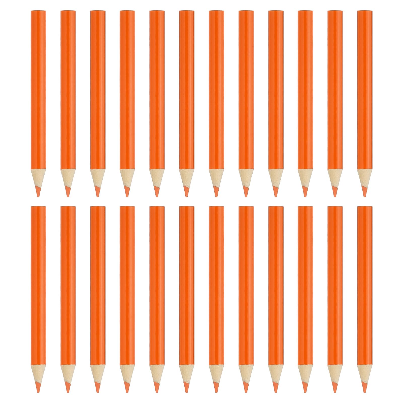PATIKIL Orange Colored Pencils Set,24 Pcs Oil Color Pencils Wooden 3.5inch Coloring Drawing Half Pencils for Artists Art Painting
