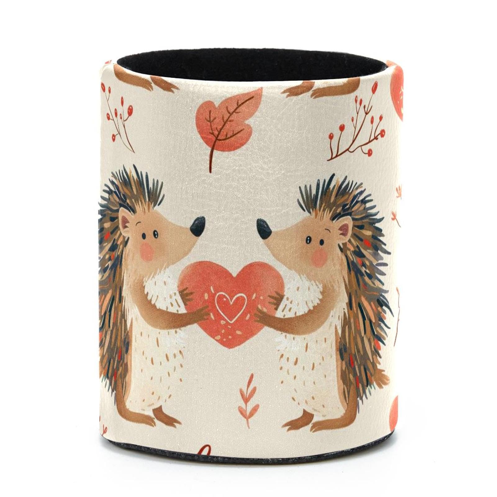 VAPOKF Round Pencil Holders for Desk, Hedgehog Pen Holders Pen Pot Makeup Brushes Storage Desktop Stationery Supplies Organiser for Home Office