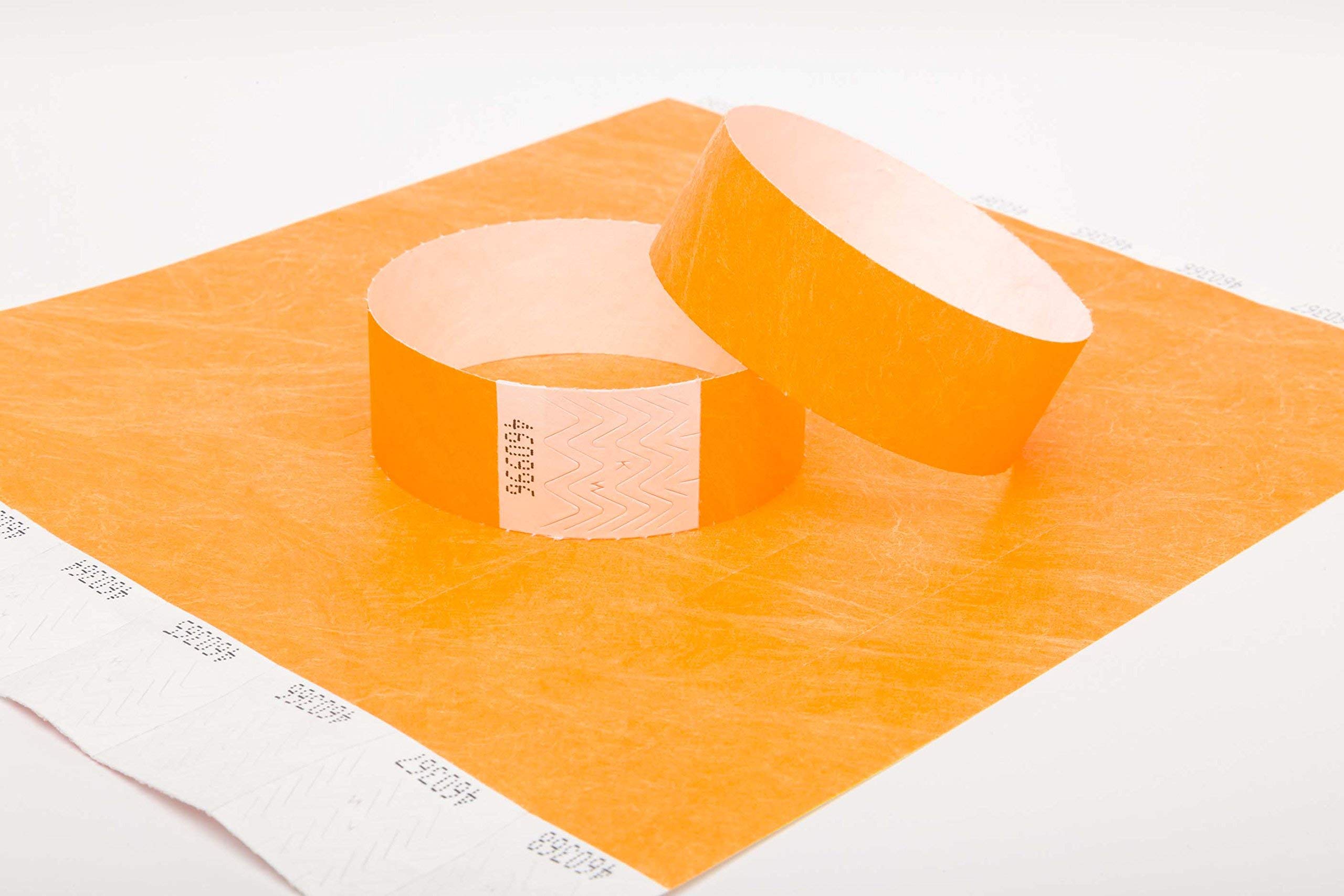 WristID Tyvek Paper Wristband Variation Pack of 200 and 500 on Amazon Refer Image and Colors (Orange, Pack of 200) 4