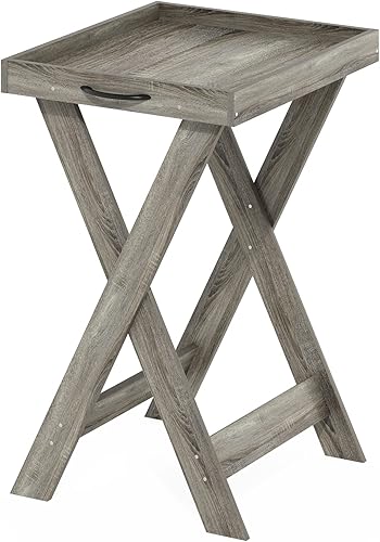 Miniatura 5 de Furinno Mesa clásica con bandeja extraíble, roble francés