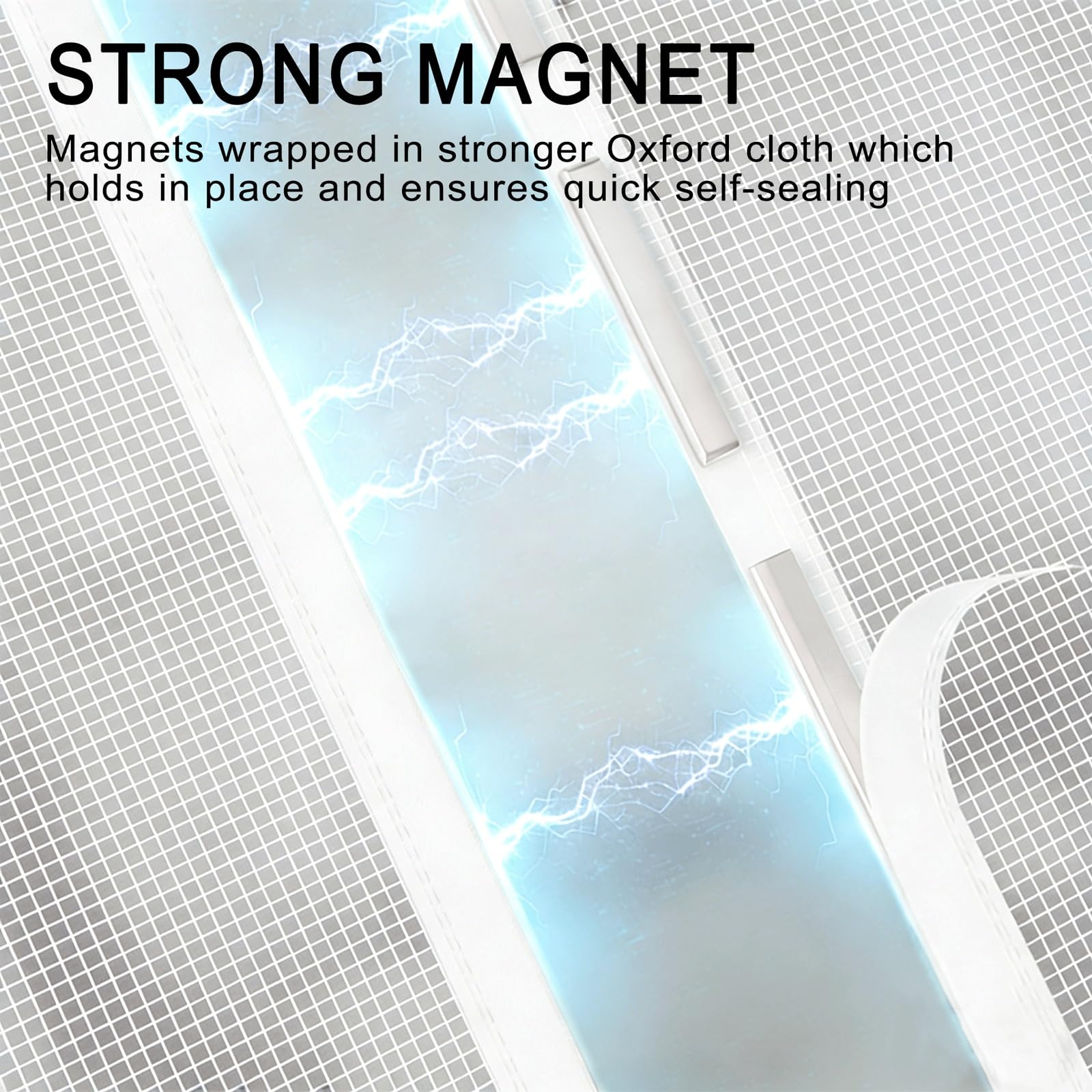 Fliegengitter Tür Magnet 220 x 400 cm Reißfest Wetterfest Langlebig 4Cm Klebeband Oben Insektenschutzvorhang für Kellertür Terrassentür Wintergarten, Schwarz