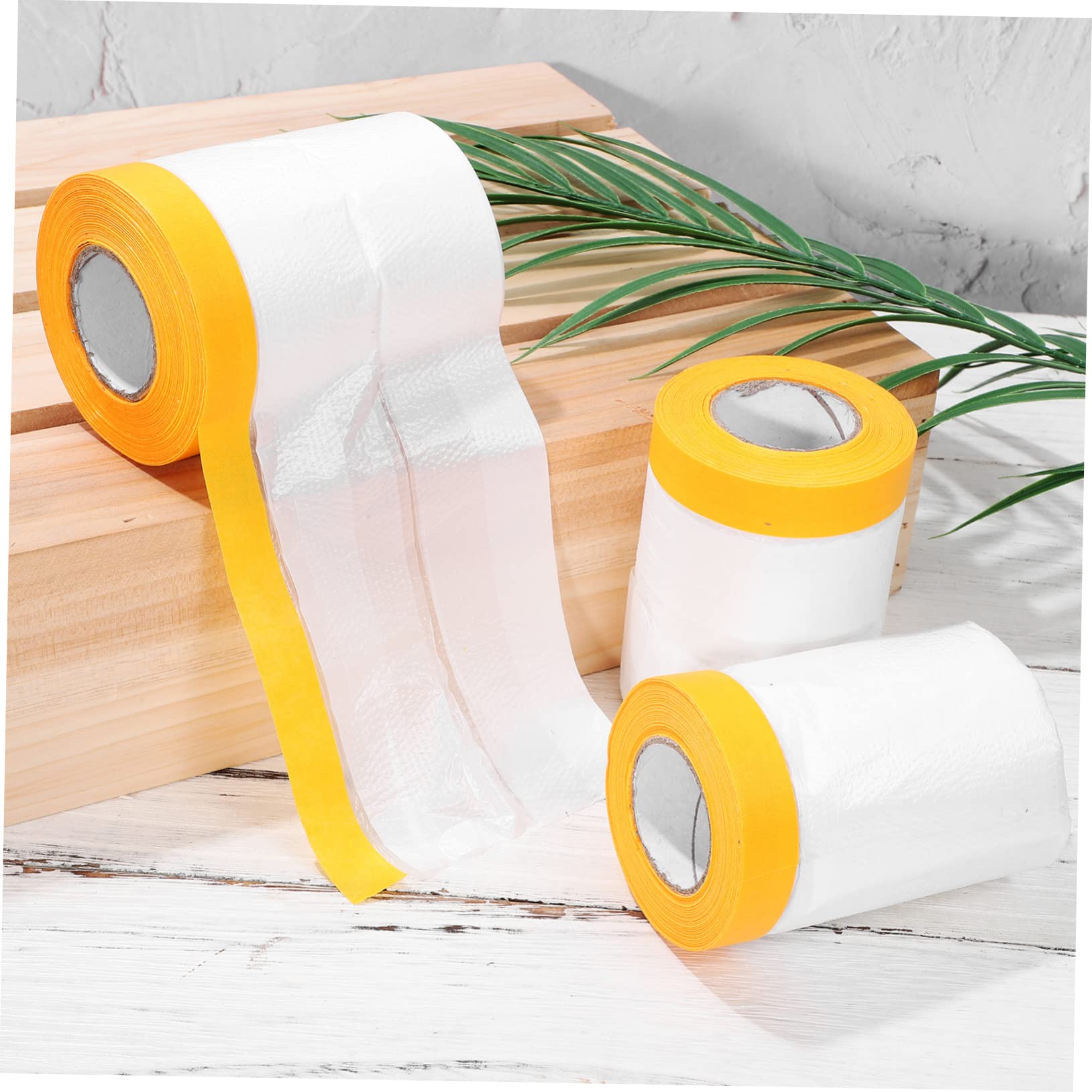 Abdeckfolie Klebeband mit Folie 6 Rollen Selbstklebend für Böden und Möbel