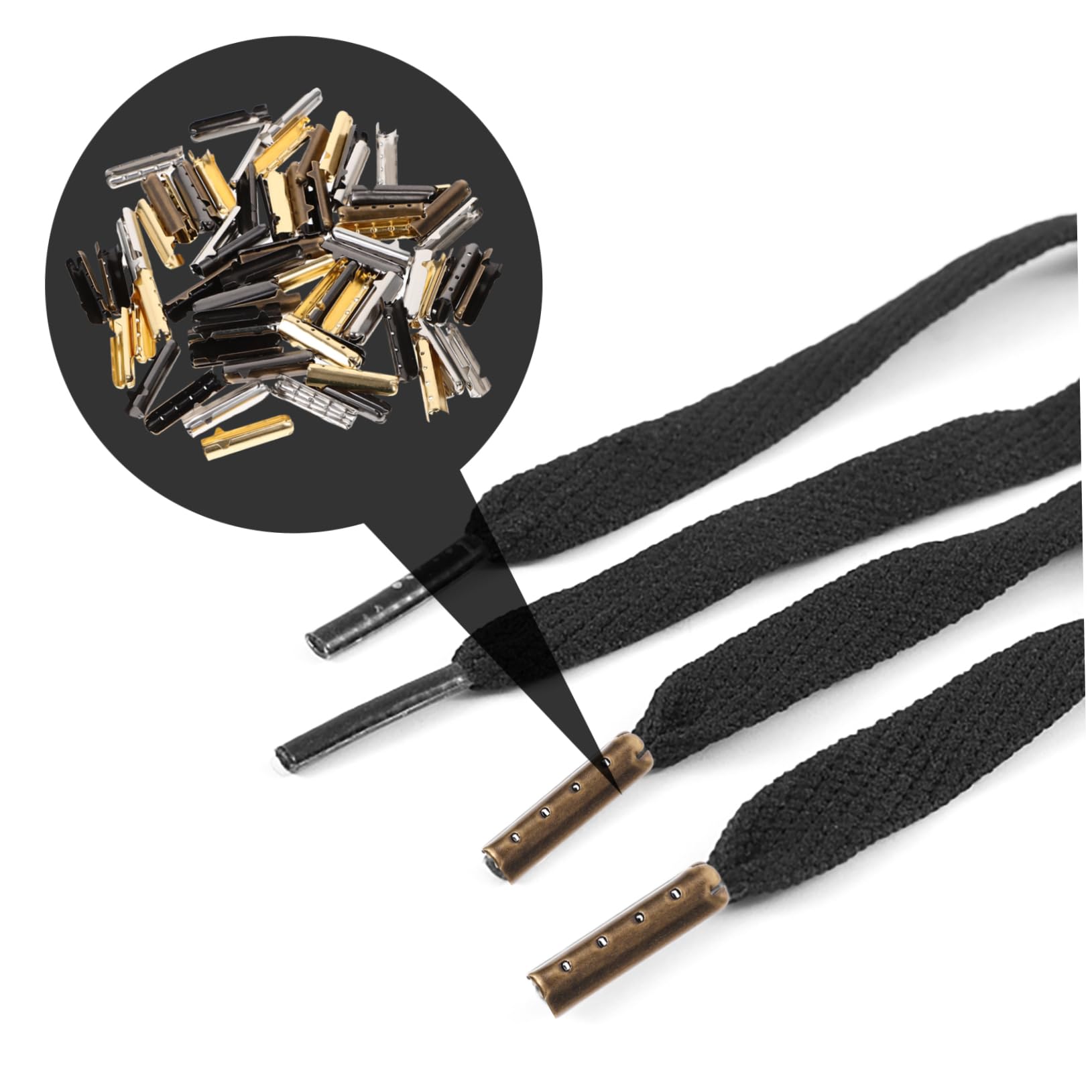 OUNONA Puntas Lisas de Cobre para Cordones de Zapatos, 80 Piezas DIY