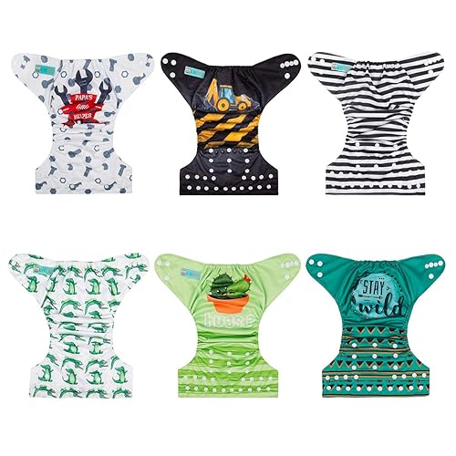 Miniatura 3 de 6 portapañales de tela Alvababy, con nueva posición y diseño estampado, reutilizables, lavables