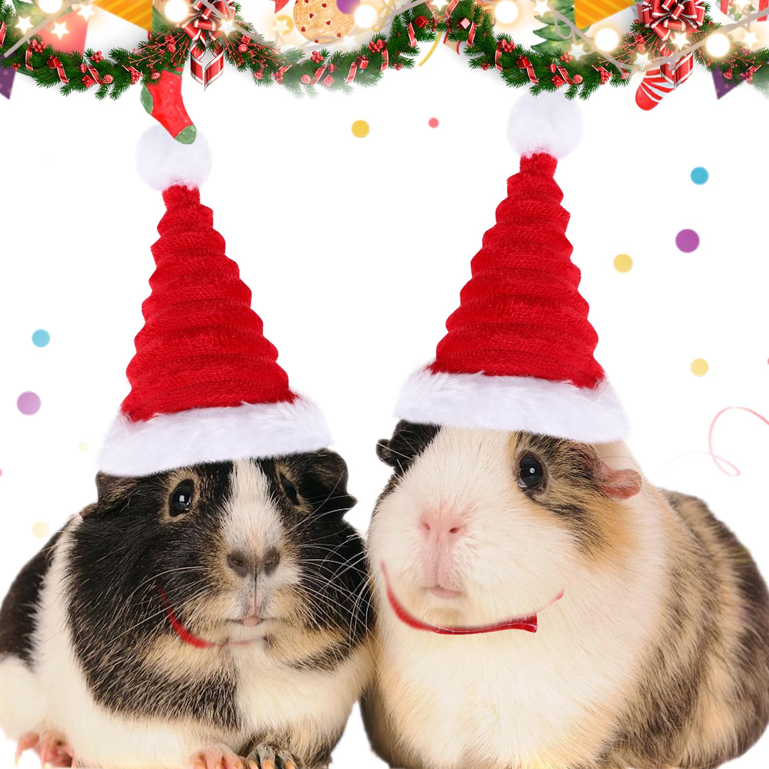 PATKAW 2 Stuks Kerstmuts Cavia Kat Kerstmuts Cavia Halloween Kostuums