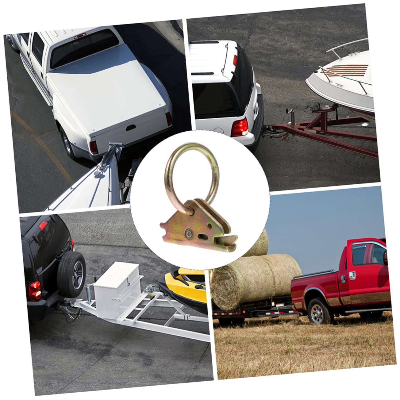 Zurranker aus Stahl 6 Stück Goldfarbene O-ring Zurrösen für Lkw Pickups und Anhänger mit Hoher Traglast für Sichere Ladungssicherung Beim Transport und Umzug