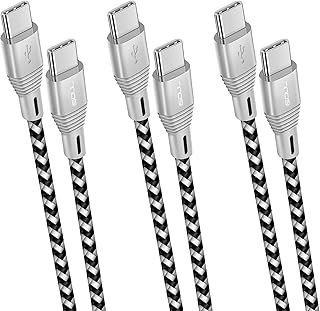 iSOUL USB C to USB C Charger Cable, 3 PACK 1M 3.3ft, 60W 20V/3A Fast Charge Braided Data Lead for MacBook Pro iPad Air 5 Samsung Galaxy S23 S22 Ultra S21 FE A53 Mi 11 Note Huawei OnePlus Google Pixel
