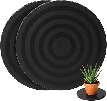 Lazy Susan Turntable Stand 8 Inch - Heavy Duty Non-Skid Swivel Base with Steel Ball Bearings | 360 Rotation for Plants, Monitors, TVs, Models, Crafts 8 INCH-2PC