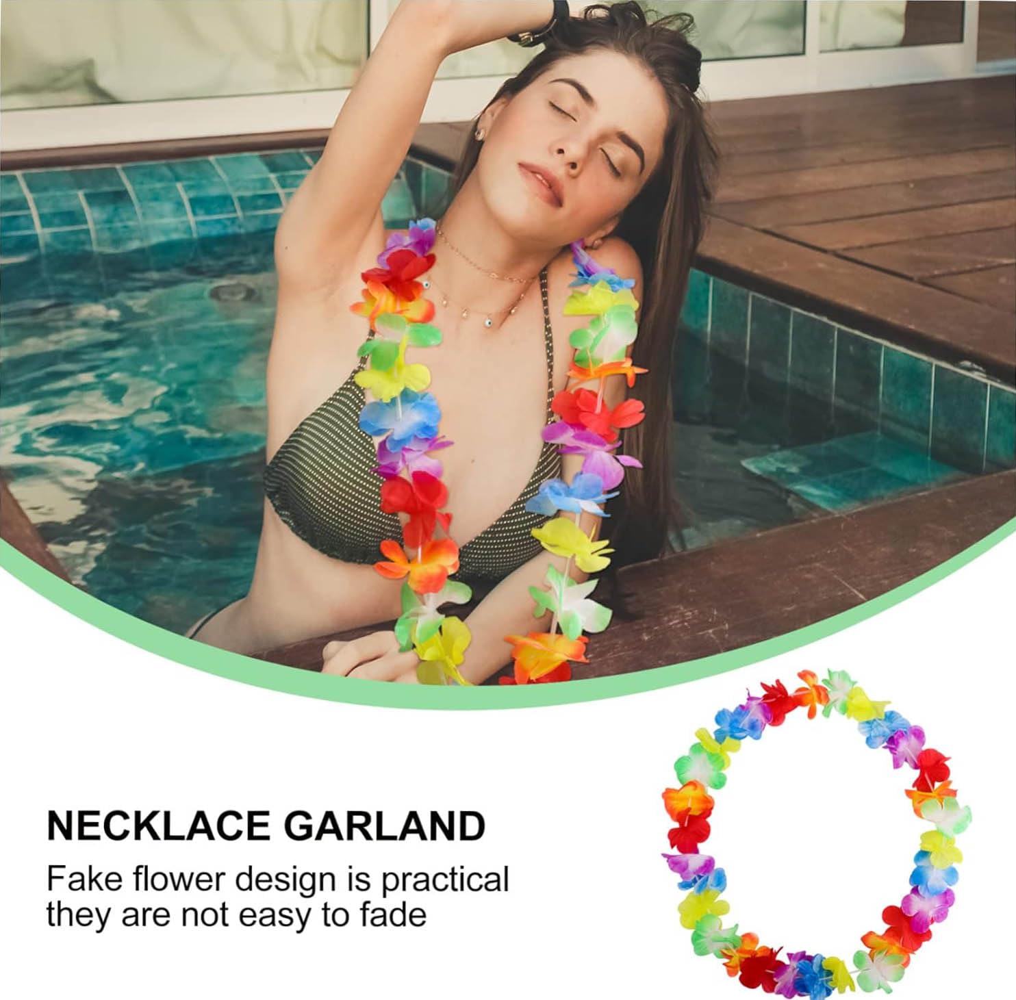 12 Pcs Hawaiian Garlands, Hawaiian Lei Flower, Flower Garland Necklace, Beach Garland Theme Party Supplies - Image 4