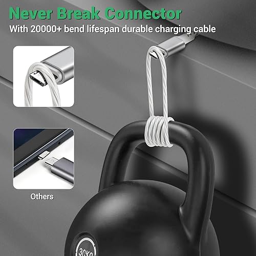 Miniatura 4 de Aolcev Cable USB-A a Micro USB, cable de carga rápida brillante de 5 pies, cable de carga de velocidad de transferencia de 480 Mbps, cable micro USB