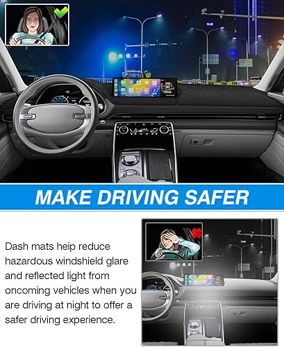 Miniatura 119 de Cartist - Funda de salpicadero, alfombrilla para salpicadero, negro (sin pantalla de visualización frontal)