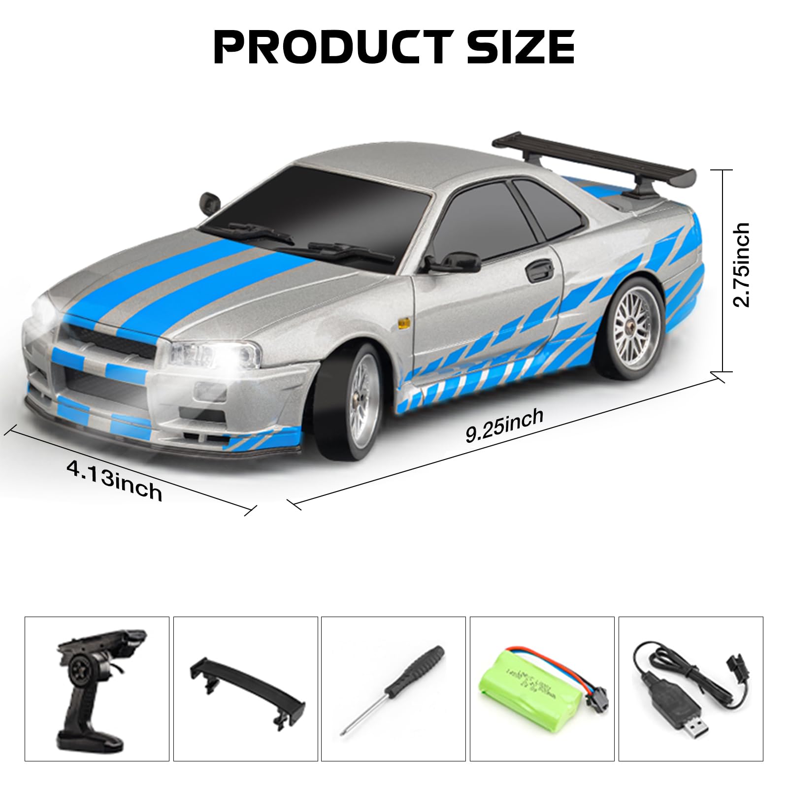 Amazon.co.jp: ARRIS LD1899 1/18 RC ドリフトカー GTR R34 2.4GHz RWD