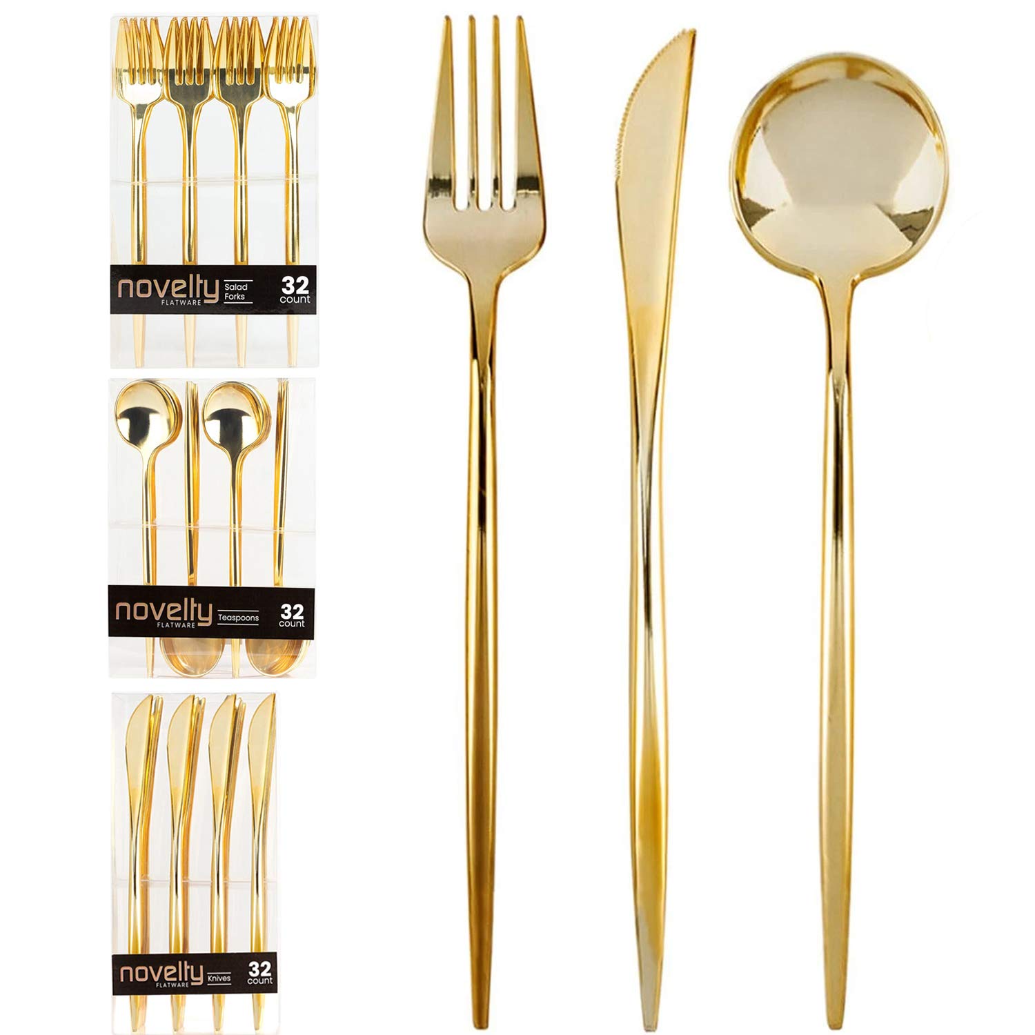 Novelty Gold Salad Forks, Teaspoons And Knives (384)