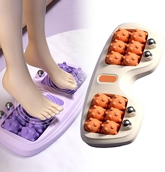 Portable Double Foot Massage Roller, 2025 New Dual Foot Massage Roller for Relieve Pain from Plantar Fasciitis and Improved Circulation, Portable Feet Massager Tool for Home Office Use Orange