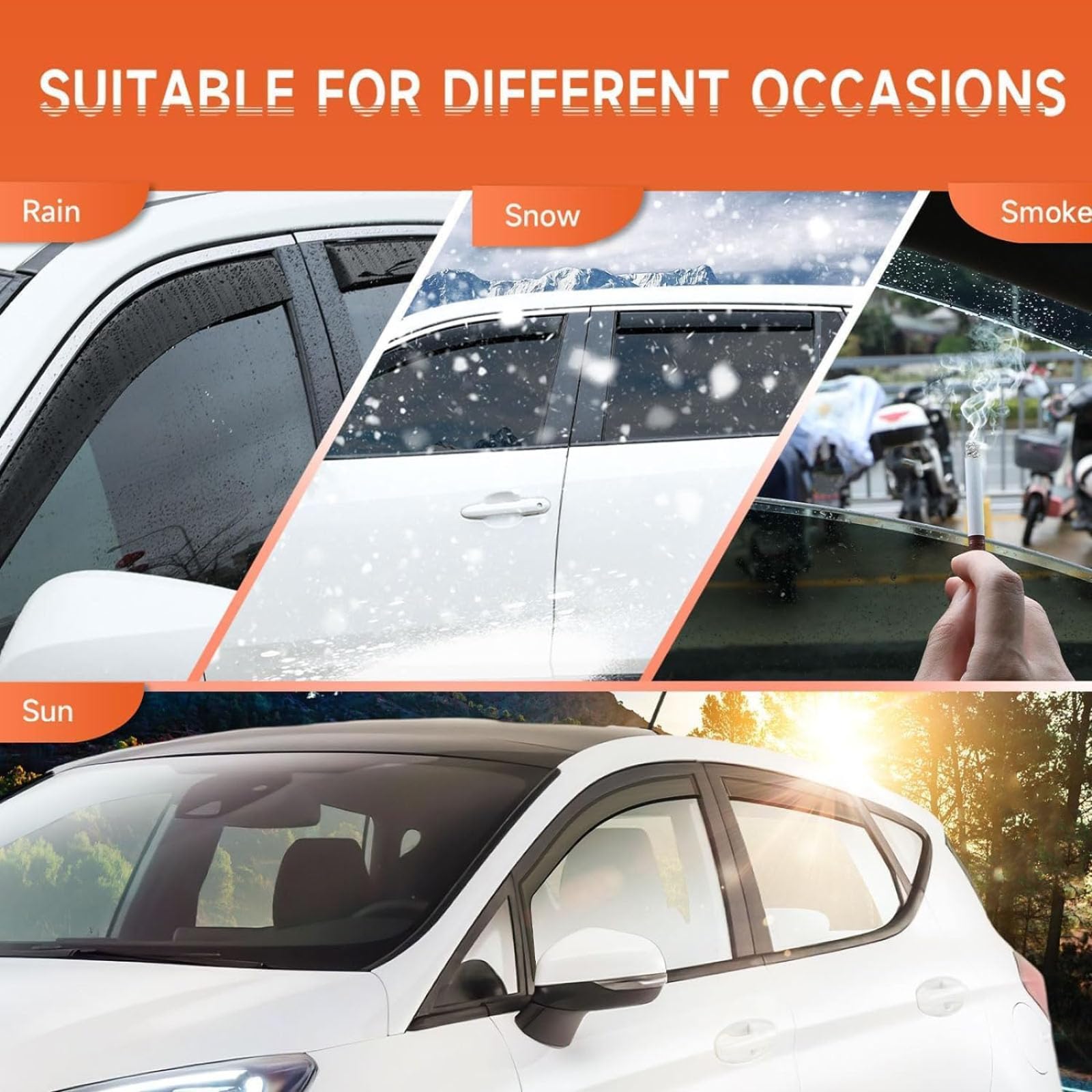 HERTC Auto Windabweiser für JAC T8 BY Thai EV MK1 2020-2025, Regenabweiser Winddeflektoren Wetterschutz Seitenfenster Deflektor Fenster