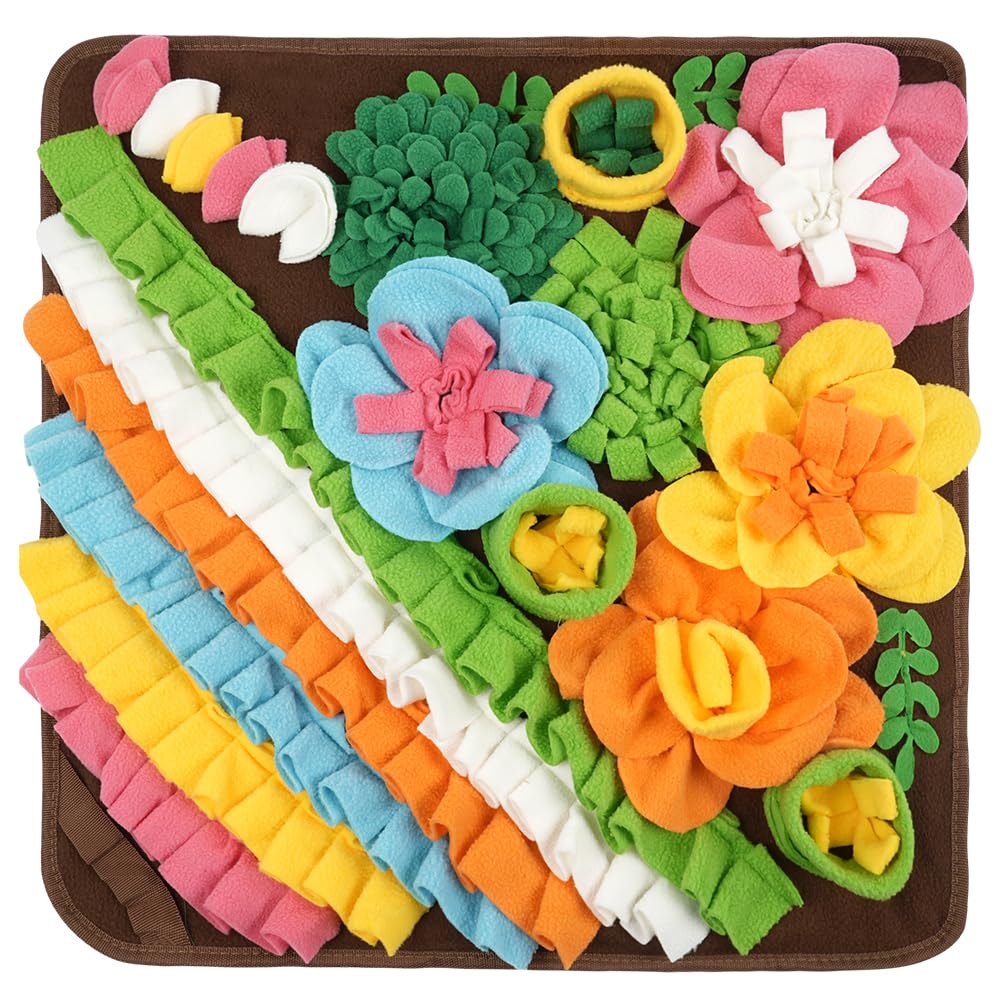 OSDUE Alfombra Olfativa Perros, 50cm Lavable a Máquina Snuffle Mat para Perros Portátil Interactiva Almohadilla Olfatear Mascotas Estera de Alimentación Lenta para Mascotas Entrenamiento de Forrajeo