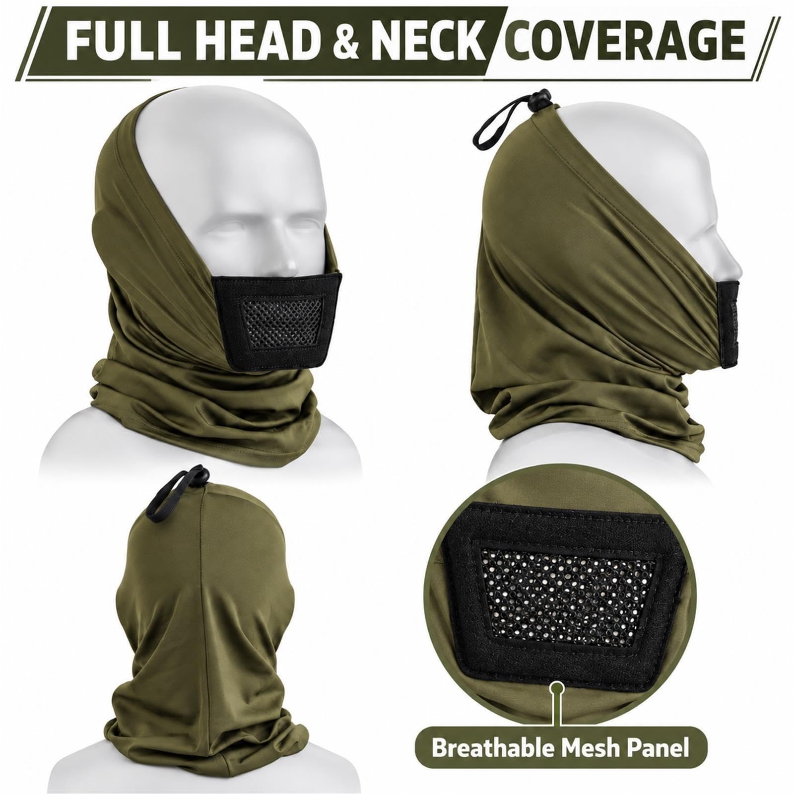 Casco Tattico FAST con Cuffie e Maschera Mezza Faccia Estesa