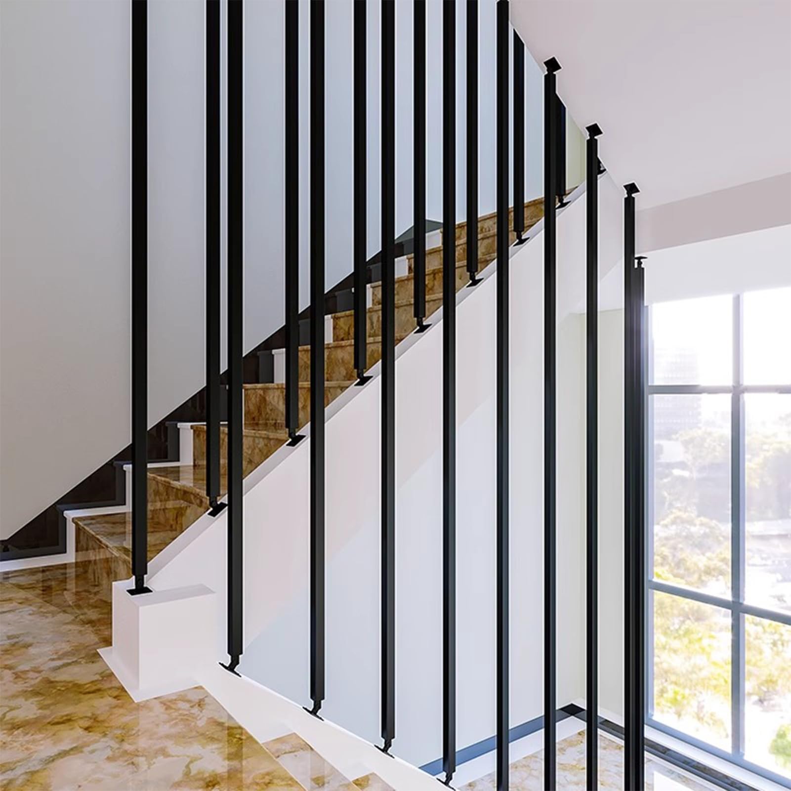 Kit de barandilla de escalera antideslizante para proteger el suelo y el techo, uso en interiores y exteriores, perfecto para niños y personas mayores, mejora la seguridad del hogar